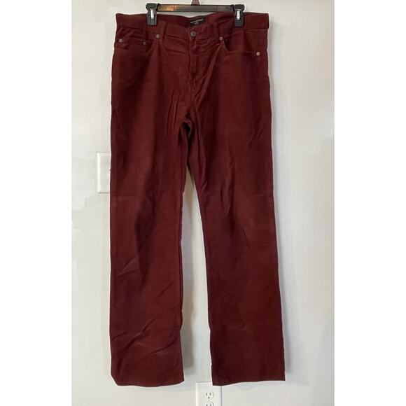 Banana Republic Straight Fit Corduroy Burgundy Mens Traveler Pants 36x34 $130‎ - Picture 2 of 6